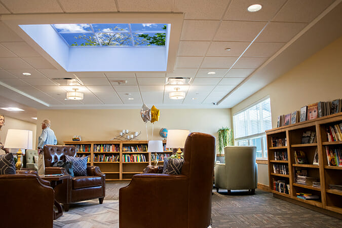 Artificial SkyCeiling Over Library in Senior Living Facility