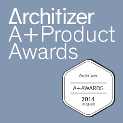 Architizer A Awards 2014 White Icon II on Blue Grey Square 255px